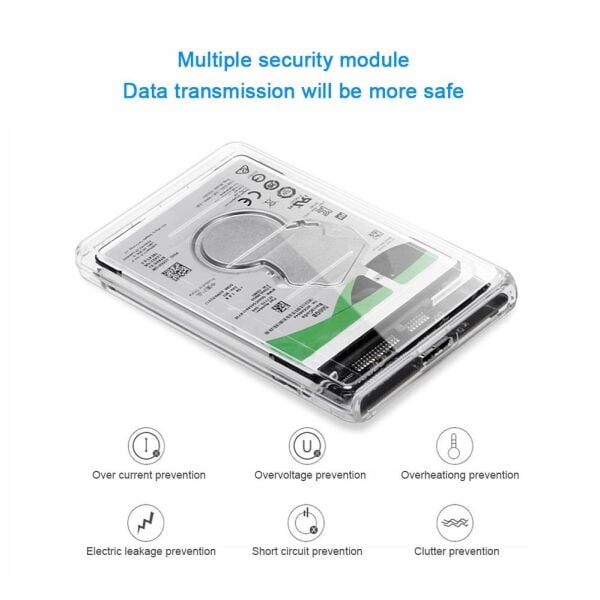 Osqar Usb 3.0 Harici Ssd Harddisk Şeffaf SataTaşınabilir Hdd Kutusu