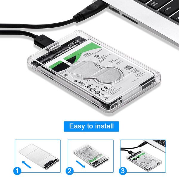 Osqar Usb 3.0 Harici Ssd Harddisk Şeffaf SataTaşınabilir Hdd Kutusu
