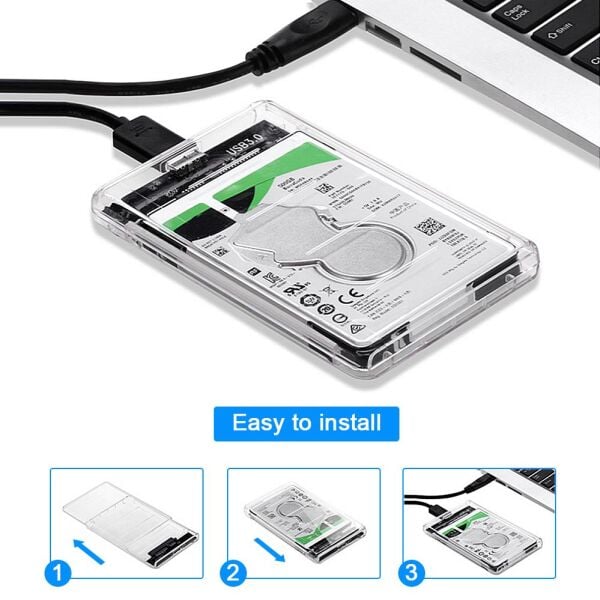 Osqar Usb 3.0 Harici Ssd Harddisk Şeffaf SataTaşınabilir Hdd Kutusu