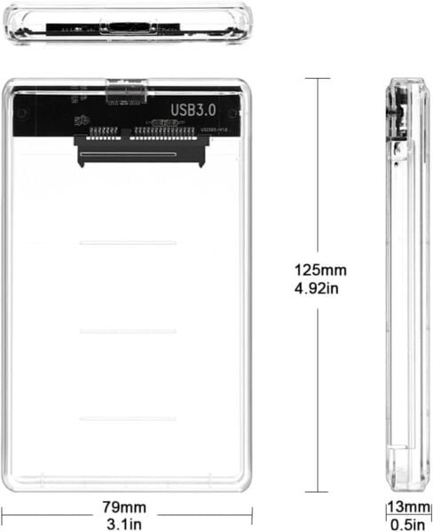 Osqar Usb 3.0 Harici Ssd Harddisk Şeffaf SataTaşınabilir Hdd Kutusu