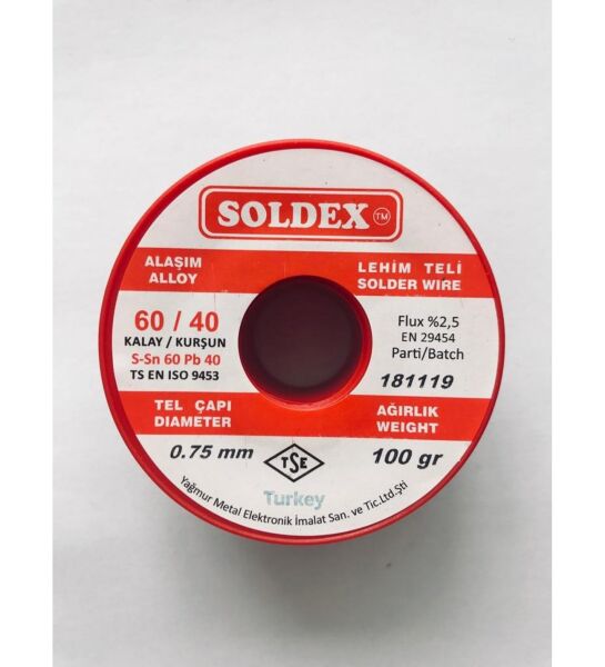 SOLDEX 0,75 MM 100 GR.LEHİM ATMA TELİ