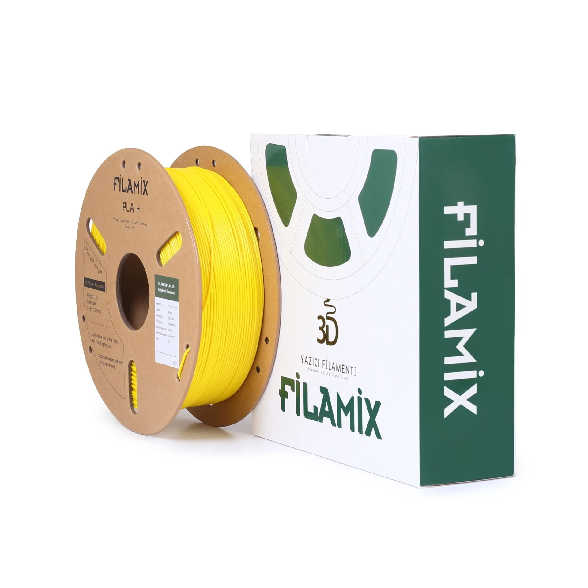 Filamix Filament PLA + 1.75mm 1 KG Plus Sarı Renk