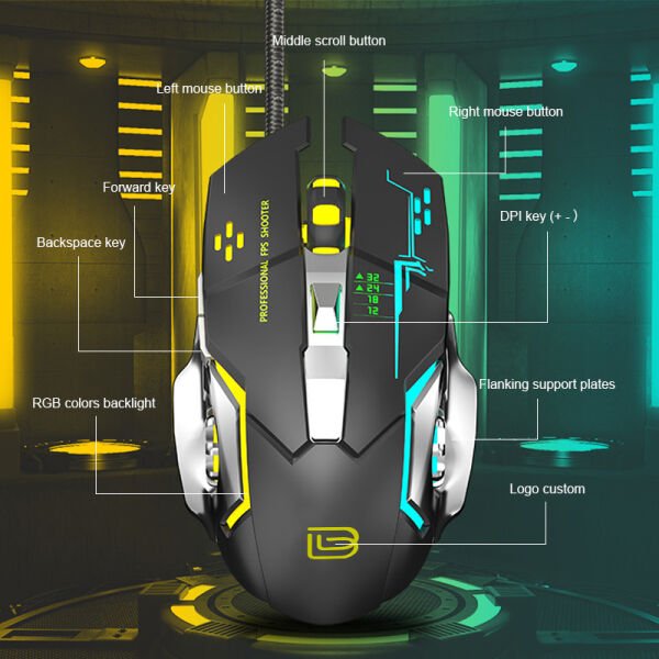 Bajeal G8 Kablolu Işıklı Oyuncu Mouse