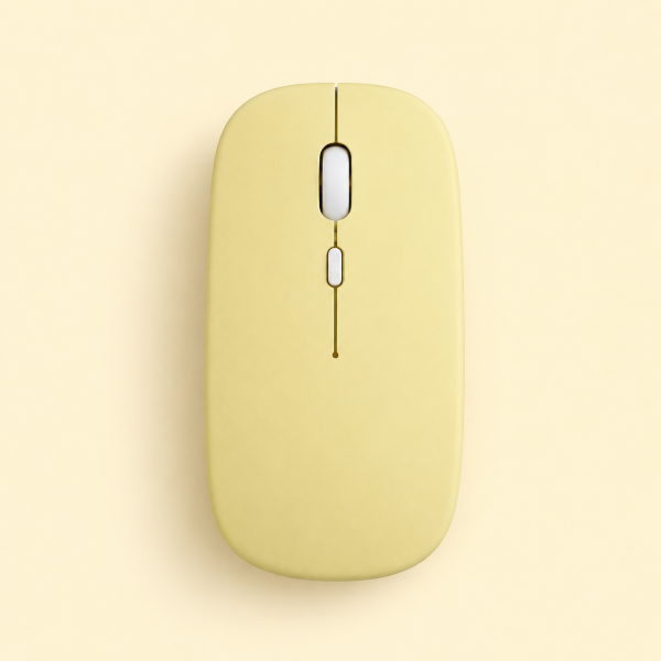 Kablosuz Sarj Özellikli Wifi - Bluetooth Mouse Sarı Renk