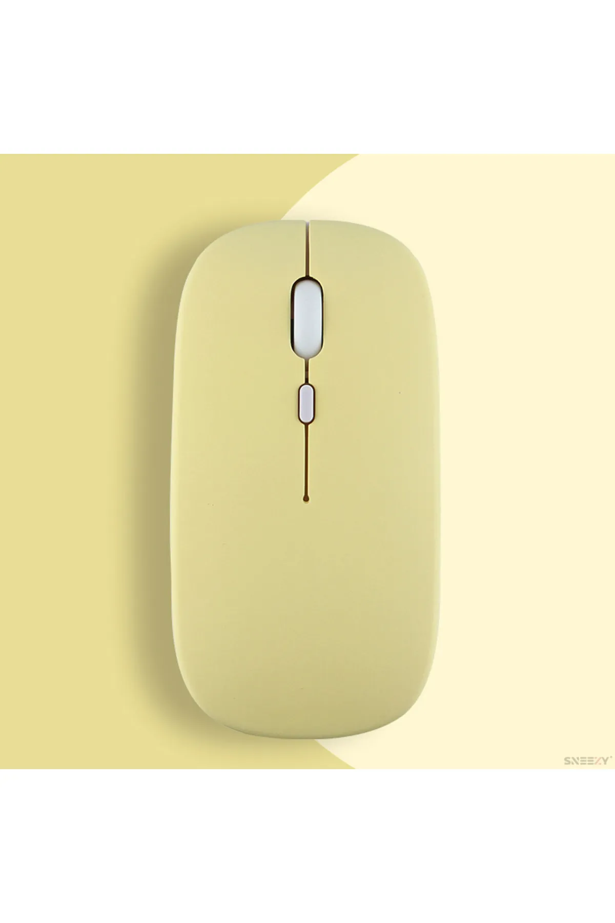 Kablosuz Sarj Özellikli Wifi - Bluetooth Mouse Sarı Renk