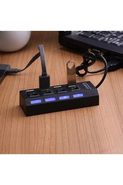 4 Port USB 2.0 Hub Çoklayıcı Işıklı Usb Çoğaltıcı
