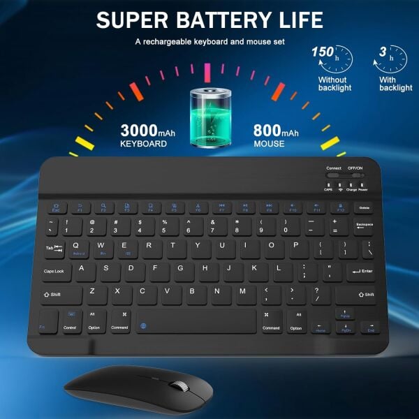 Raynox Kablosuz Bluetooth ve Sarj Özellikli Klavye Mouse Set Siyah Renk Türkçe Q