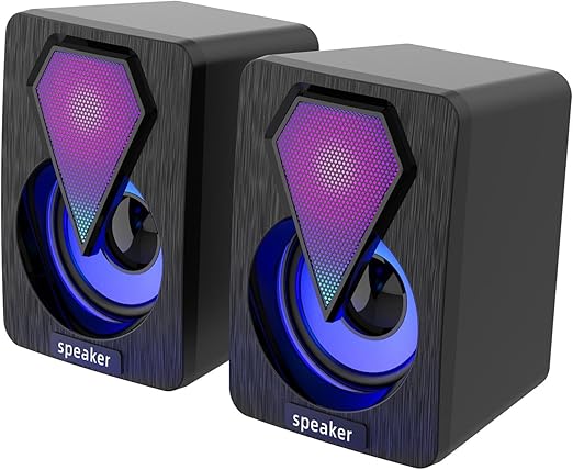 Mini Bilgisayar Hoparlörü Rgb Led Işıklı Gaming Oyuncu Hoparlörü 3.5mm Jack Usb Speaker 1+1 Ses Sistemi