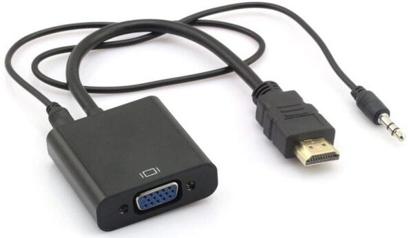 Osqar Hdmi To Vga Kablo Adaptör Çevirici Sesli Model