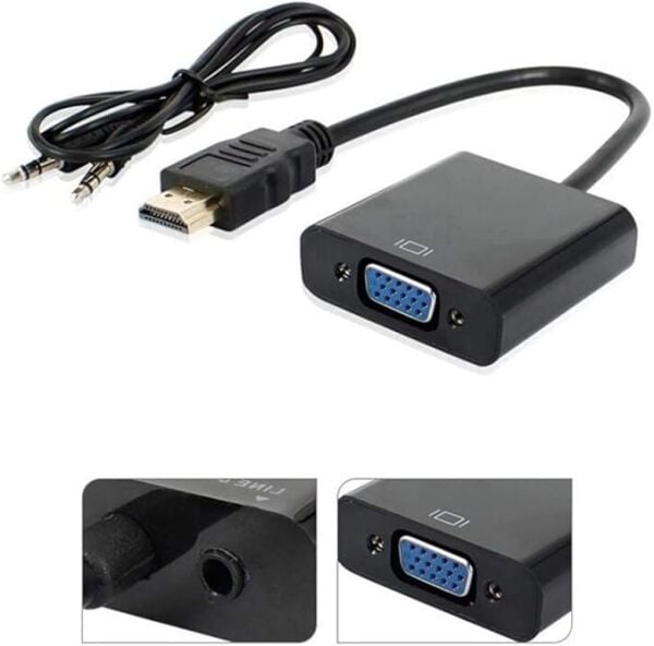 Osqar Hdmi To Vga Kablo Adaptör Çevirici Sesli Model