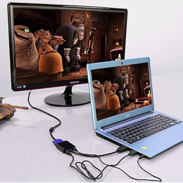 Osqar Hdmi To Vga Kablo Adaptör Çevirici Sesli Model