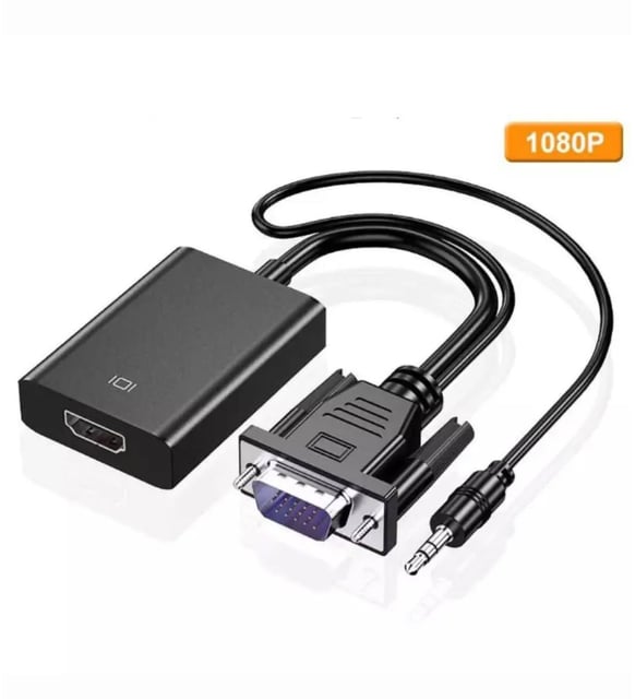 VGA to HDMI Çevirici Adaptör 3.5 Mm Ses Girişli Dönüştürücü