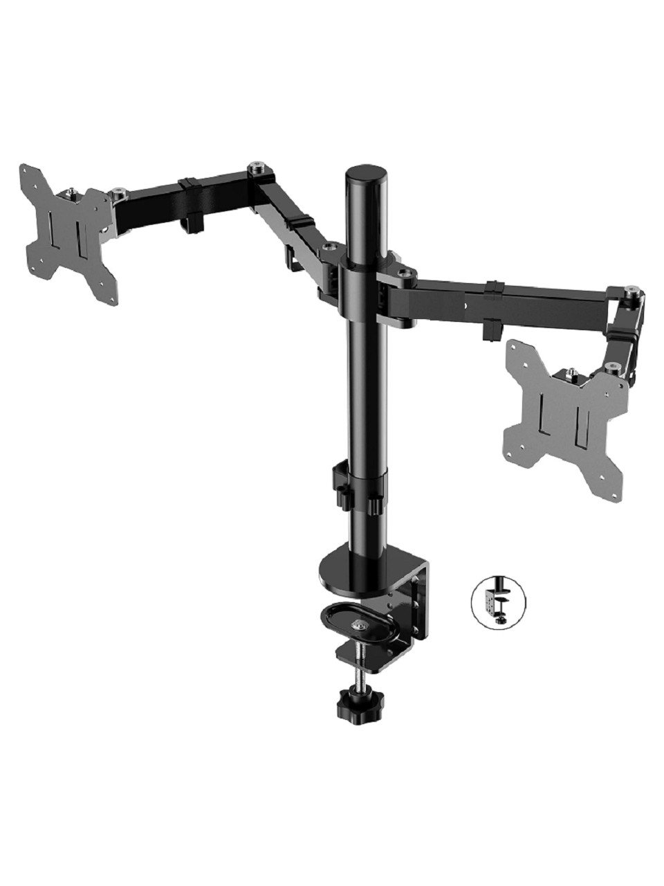 LB-MT022 10-32'' MASAÜSTÜ İKİLİ MONİTÖR KOLU - AMORTİSÖRSÜZ DAYANIKLI TASARIM