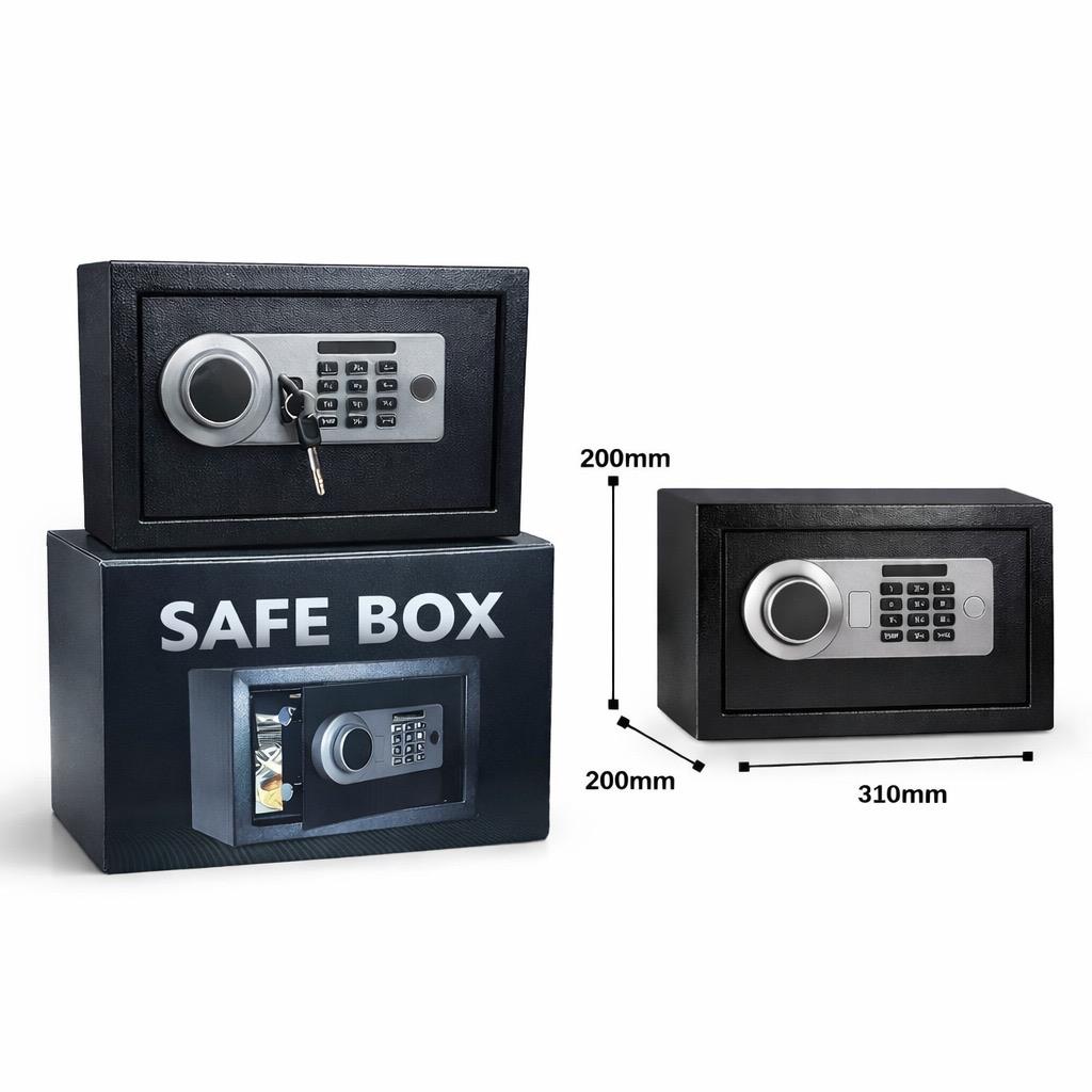 Para Kasası Şifreli,Parmak izli,Anahtarlı / 20 x 31 x 20 cm