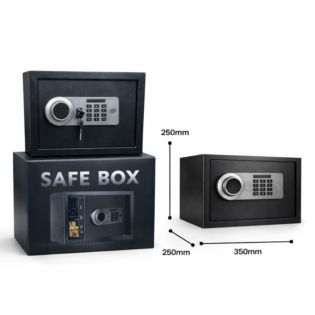 Para Kasası Şifreli,Parmak izli,Anahtarlı / 25 x 35 x 25 cm