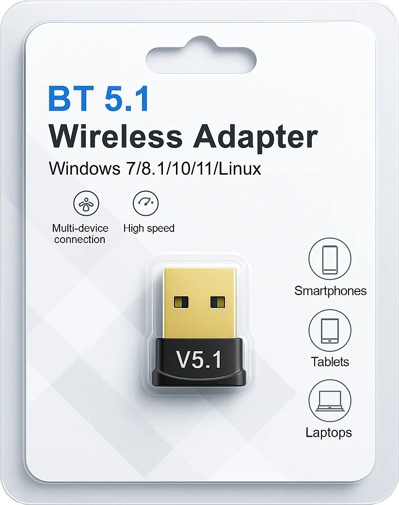 Osqar Bluetooth Adaptör Dongle Mini USB Alıcı Verici 5.1