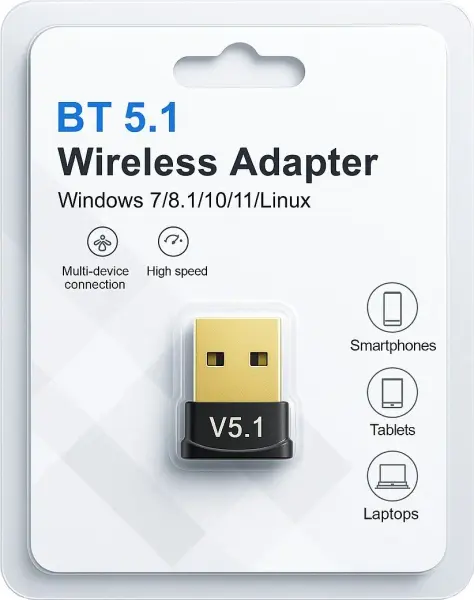 Osqar Bluetooth Adaptör Dongle Mini USB Alıcı Verici 5.1