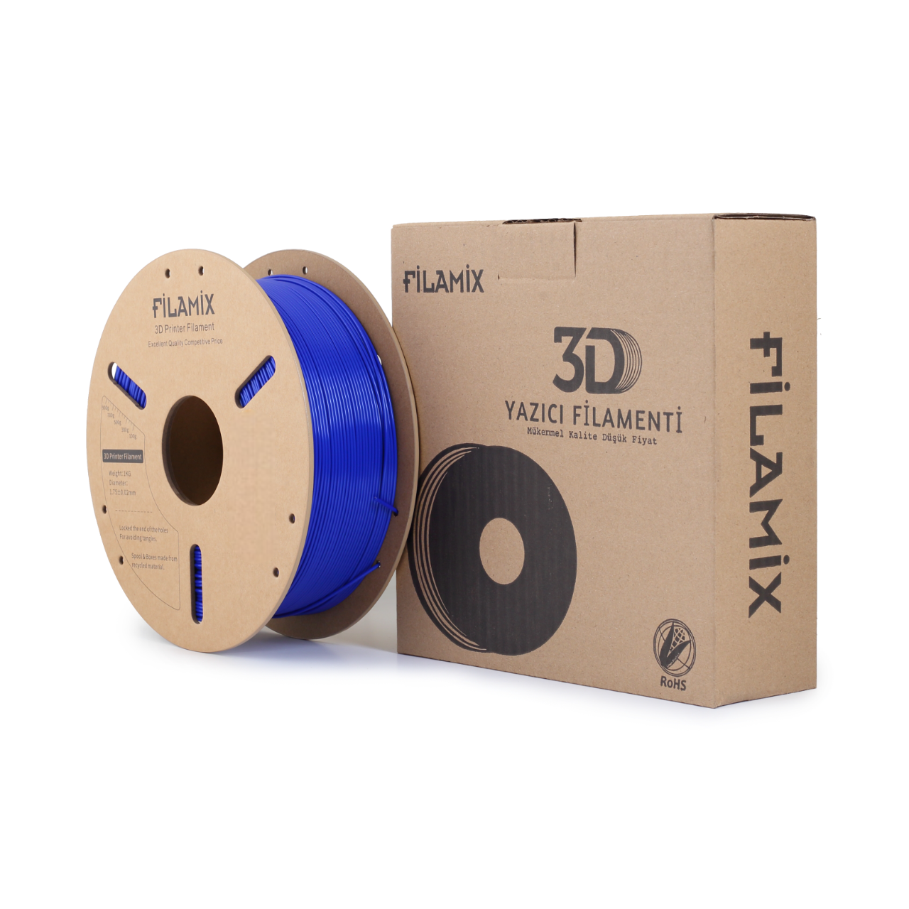Filamix Filament PLA + 1.75mm 1 KG Plus Koyu Mavi