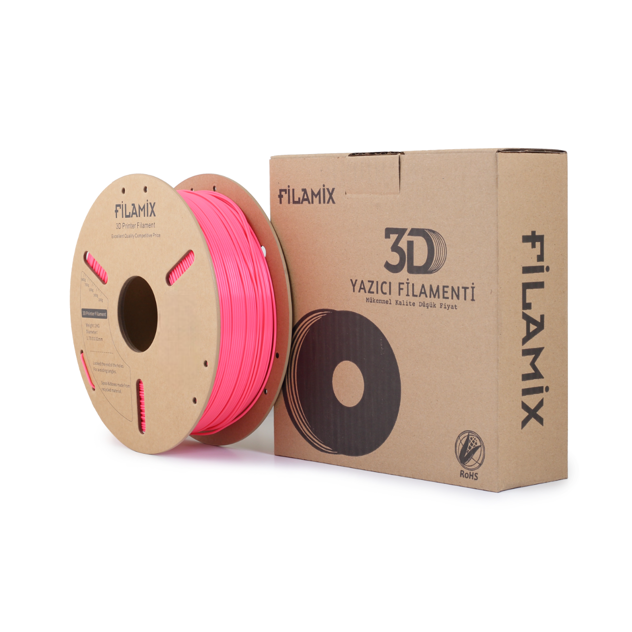 Filamix Filament PLA + 1.75mm 1 KG Plus Gül Pembesi