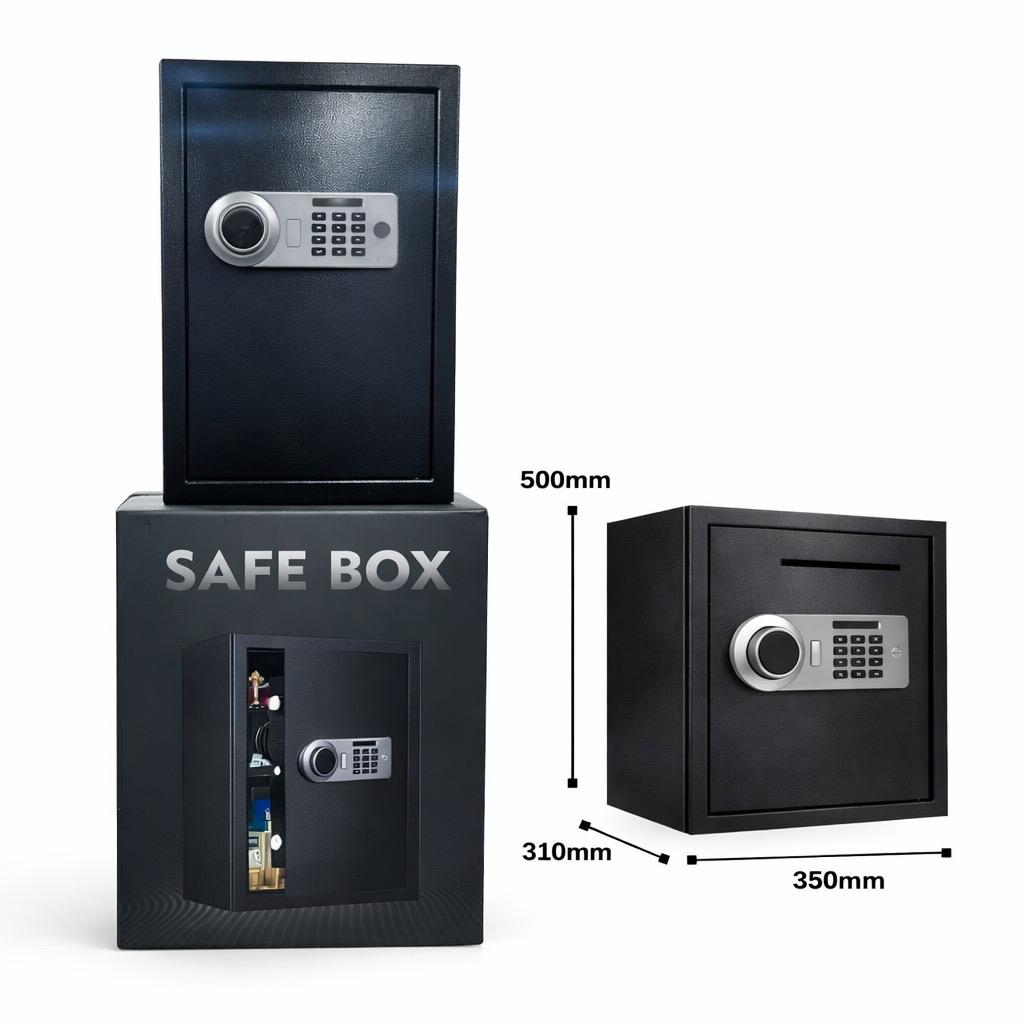 Para Kasası Şifreli,Parmak izli,Anahtarlı / 31 x 35 x 50 cm