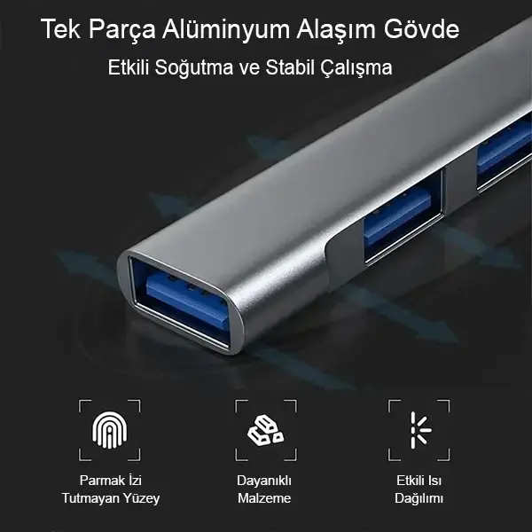 Osqar Type C USB Çoklayıcı 3.0 Usb Çoğaltıcı 4 Port Hem Type C Hem Usb Girişli