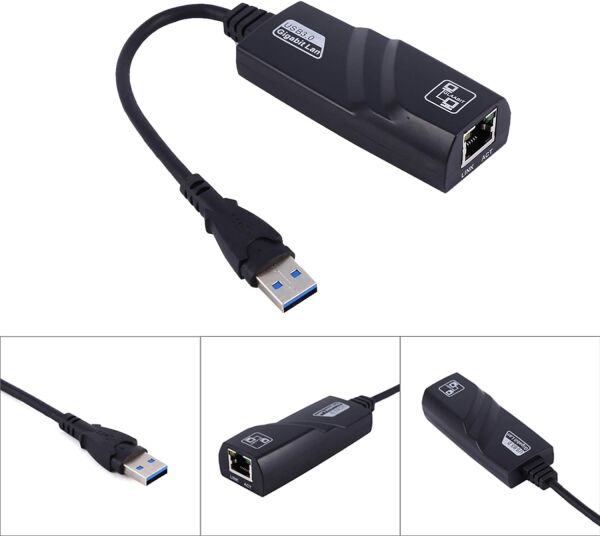 Osqar Usb 3.0 Ethernet Adaptör Çevirici Dönüştürücü Gigabit Destekli Yüksek Hızlı 10/100/1000 Mbps