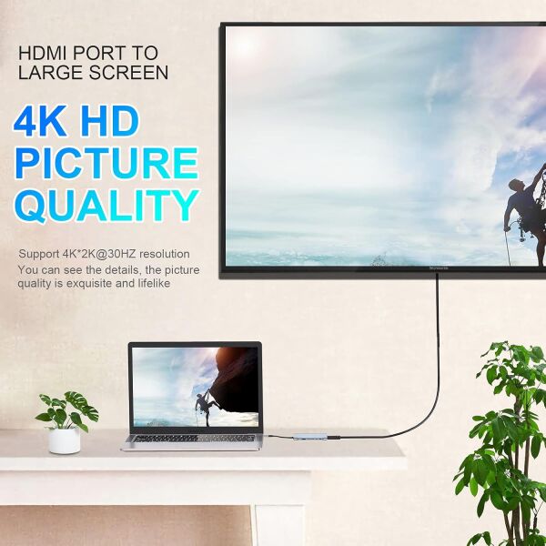 Osqar Type-C 11 in 1 Çoklayıcı Hub | HDMI VGA USB 3.0 LAN SD/TF AUX PD Destekli Dönüştürücü
