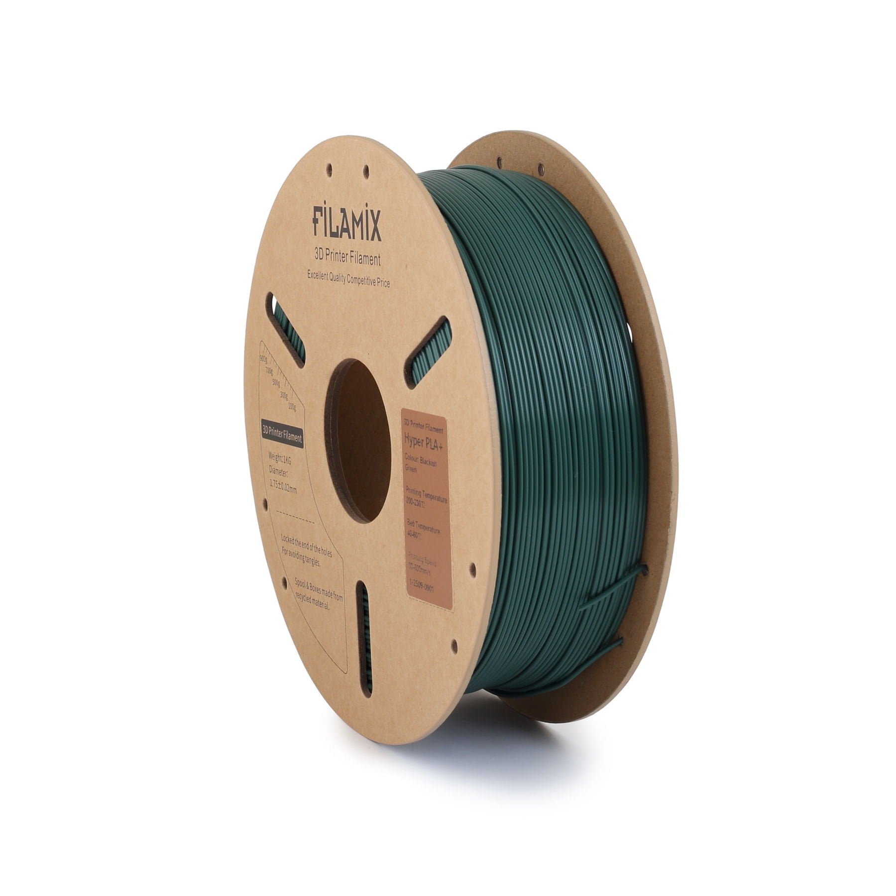 Filamix Filament PLA + 1.75mm 1 KG Plus Blackish Green