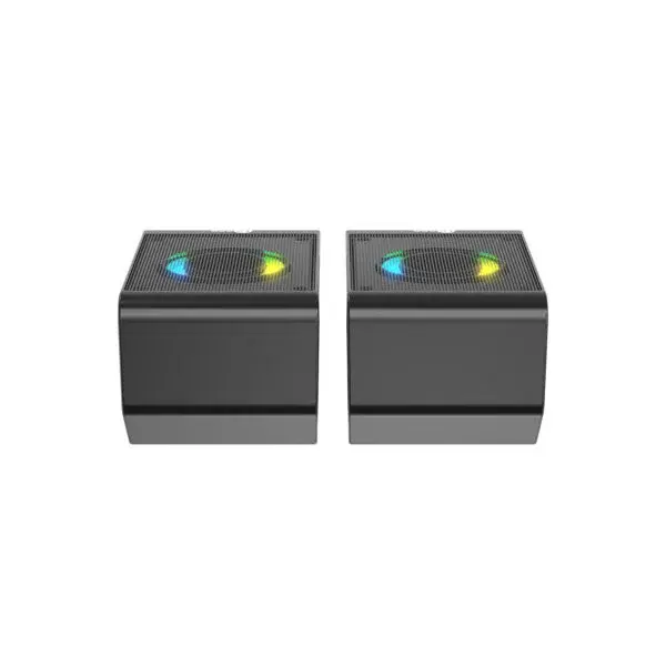 Lecoo DS100 1+1 RGB Aydınlatmalı Kablolu Stereo 6W Soundbar Masaüstü Hoparlör Siyah