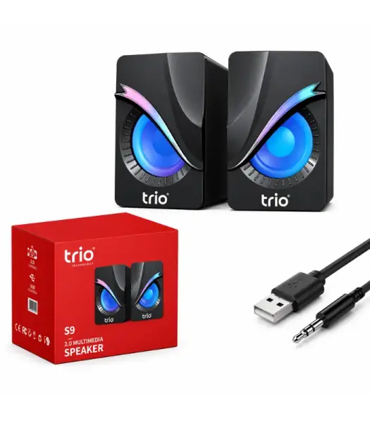 TRİO TRS9 2.0 RGB Işıklı 3W x2 USB Bilgisayar Hoparlör Mini Speaker