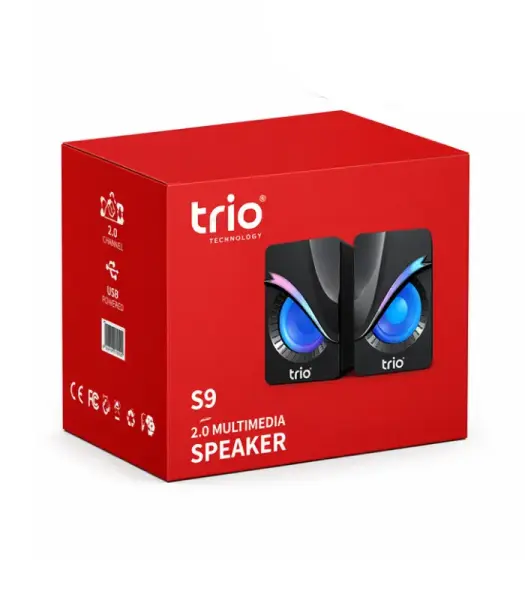 TRİO TRS9 2.0 RGB Işıklı 3W x2 USB Bilgisayar Hoparlör Mini Speaker