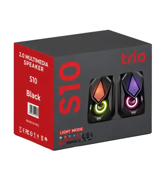 TRİO TRS10 2.0 RGB Işıklı 3W x2 USB Bilgisayar Hoparlör Mini Speaker