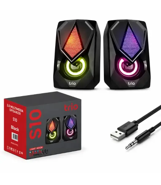 TRİO TRS10 2.0 RGB Işıklı 3W x2 USB Bilgisayar Hoparlör Mini Speaker