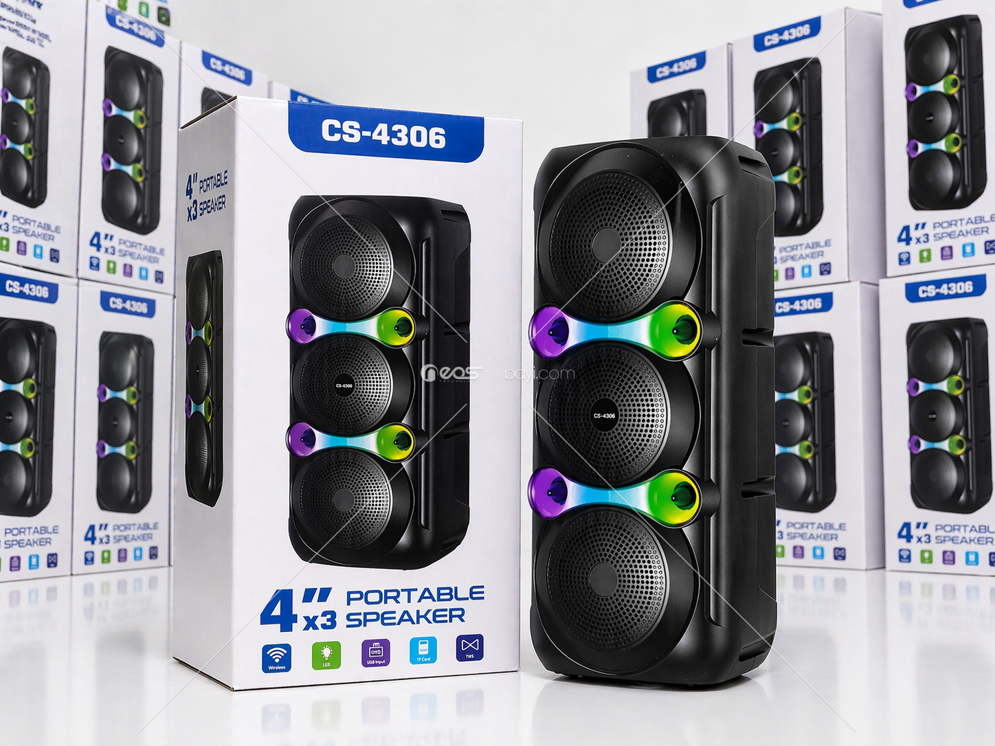 CS-4306 Büyük Boy Işıklı Şarjlı Hoparlör