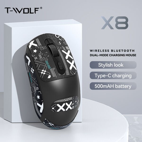 X8 Kablosuz Oyun Faresi 500 mAh TYPEC Şarj Edilebilir Oyuncu Mouse