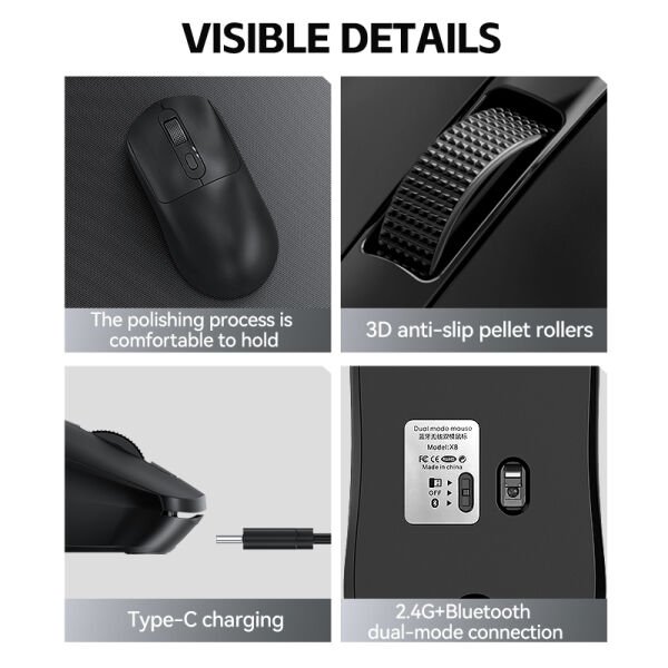X8 Kablosuz Oyun Faresi 500 mAh TYPEC Şarj Edilebilir Oyuncu Mouse