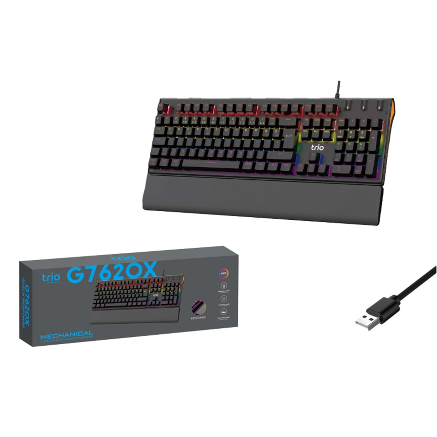 TRİO TRG7620X OYUNCU KLAVYESİ MEKANİK BLUE SWİTCH RGB