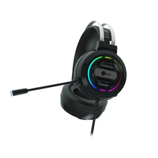 Lecoo HT401 Kablolu USB2.0 RGB LED Aydınlatmalı Kulak Üstü Gaming Kulaklık Siyah