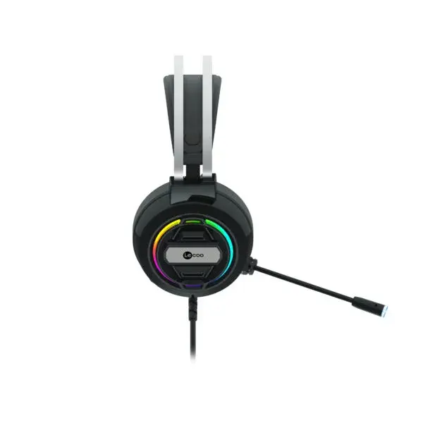 Lecoo HT401 Kablolu USB2.0 RGB LED Aydınlatmalı Kulak Üstü Gaming Kulaklık Siyah