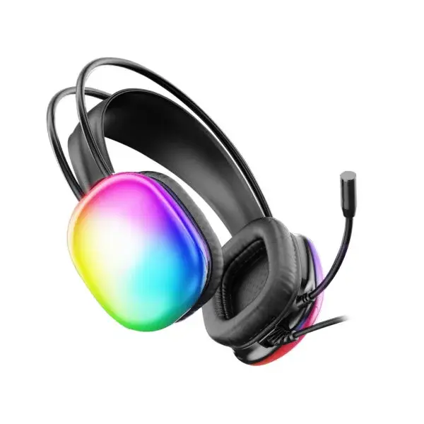 Lecoo HT409 USB Kablolu RGB Aydınlatmalı Mikrofonlu Kulak Üstü Gaming Kulaklık Siyah