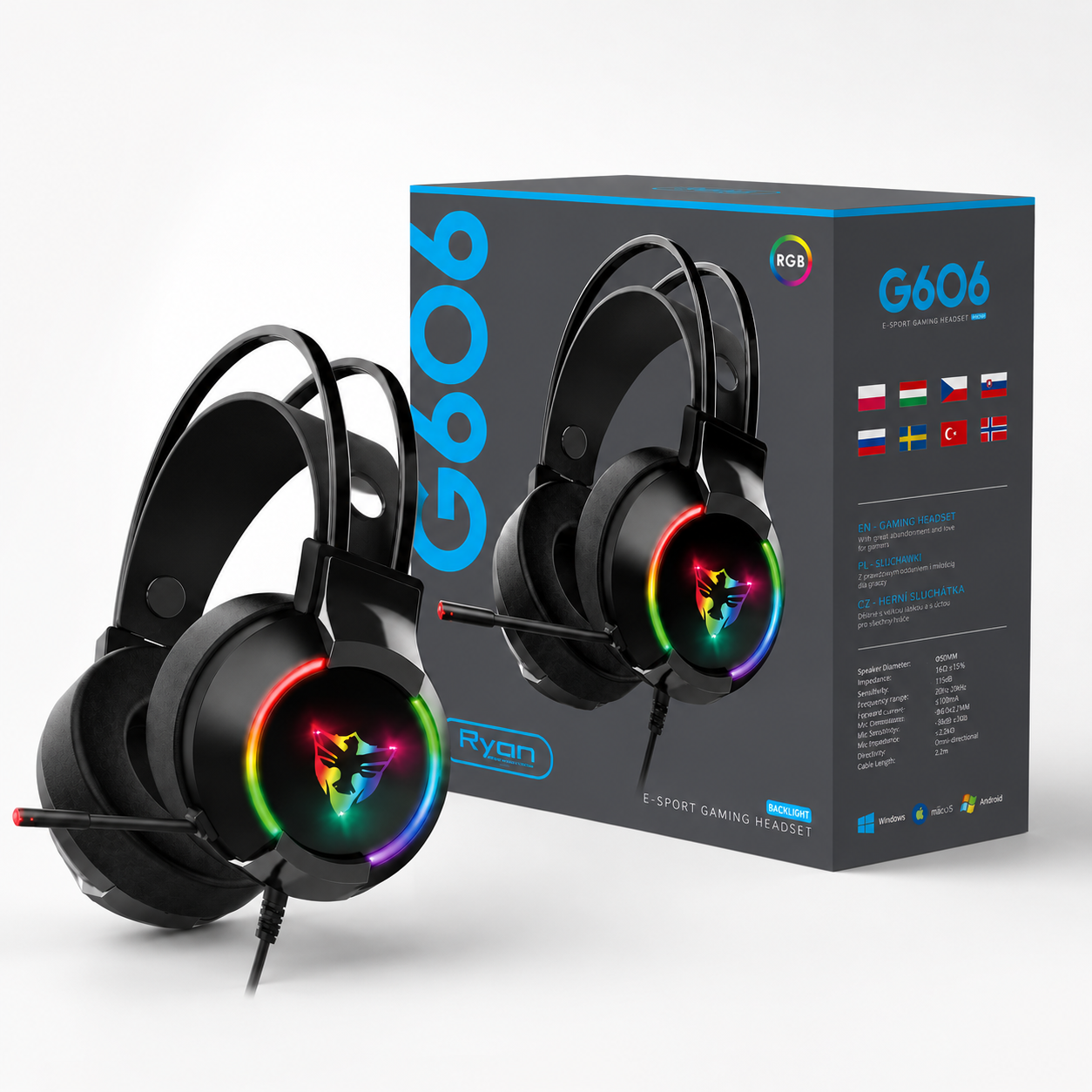 G606 RGB Işıklı Mikrofonlu Kablolu Oyuncu Kulaklığı