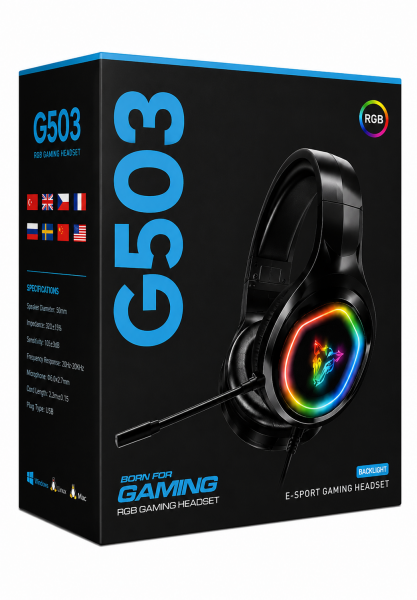 G503 USB RGB Işıklı Mikrofonlu Oyuncu Kulaklığı
