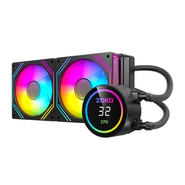 Zoko Twist 240 Siyah 240mm ARGB Sıvı İşlemci Soğutucu