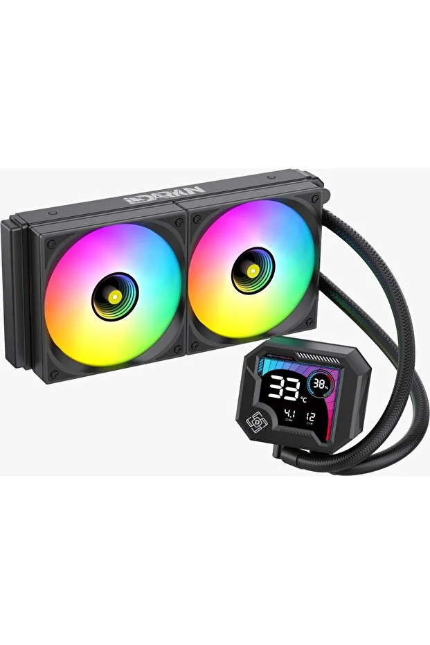 DARYUN Buzz-V2 240MM Siyah Argb Yeni Nesil ISI Göstergeli Yüksek Performanslı Sıvı Soğutması