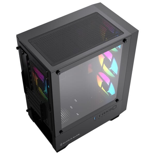 Game in Game FLOW 4x12cm Argb Fanlı M.Atx Mesh Panel Siyah Gaming Kasa