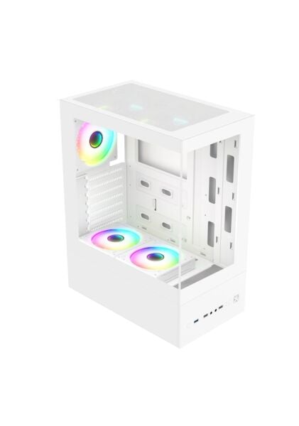 Zoko Smile Beyaz 5x12cm Argb Fanlı Temper Camlı Atx Gaming Kasa