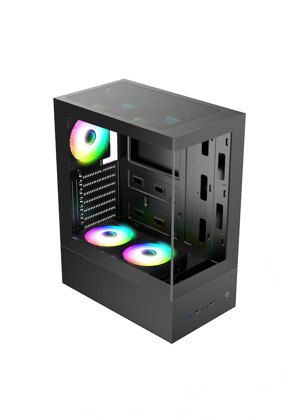 Zoko Smıle Siyah 5x12cm Argb Fanlı Temper Camlı Atx Gaming Kasa