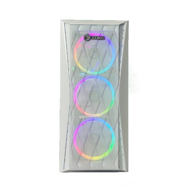 Zoko Melody 4X12 CM ARGB Fanlı Beyaz Mesh Panel ATX Gaming Bilgisayar Kasası
