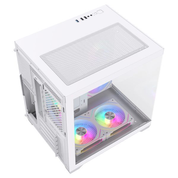 Game In Game Cool Beyaz 5x12cm Argb Fanlı M.atx Gaming Akvaryum Kasa