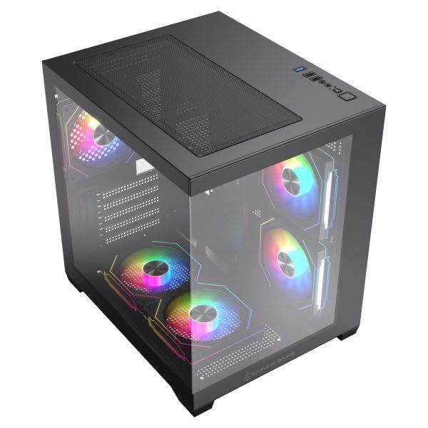 Game In Game Cool Siyah 5x12cm Argb Fanlı M.atx Gaming Akvaryum Kasa